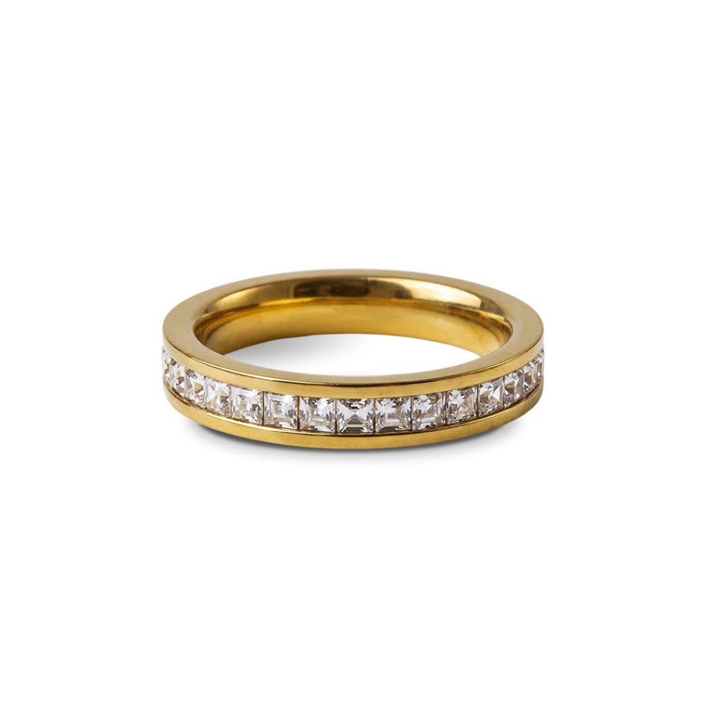 Anel Brilhante Banhado em Ouro 18K