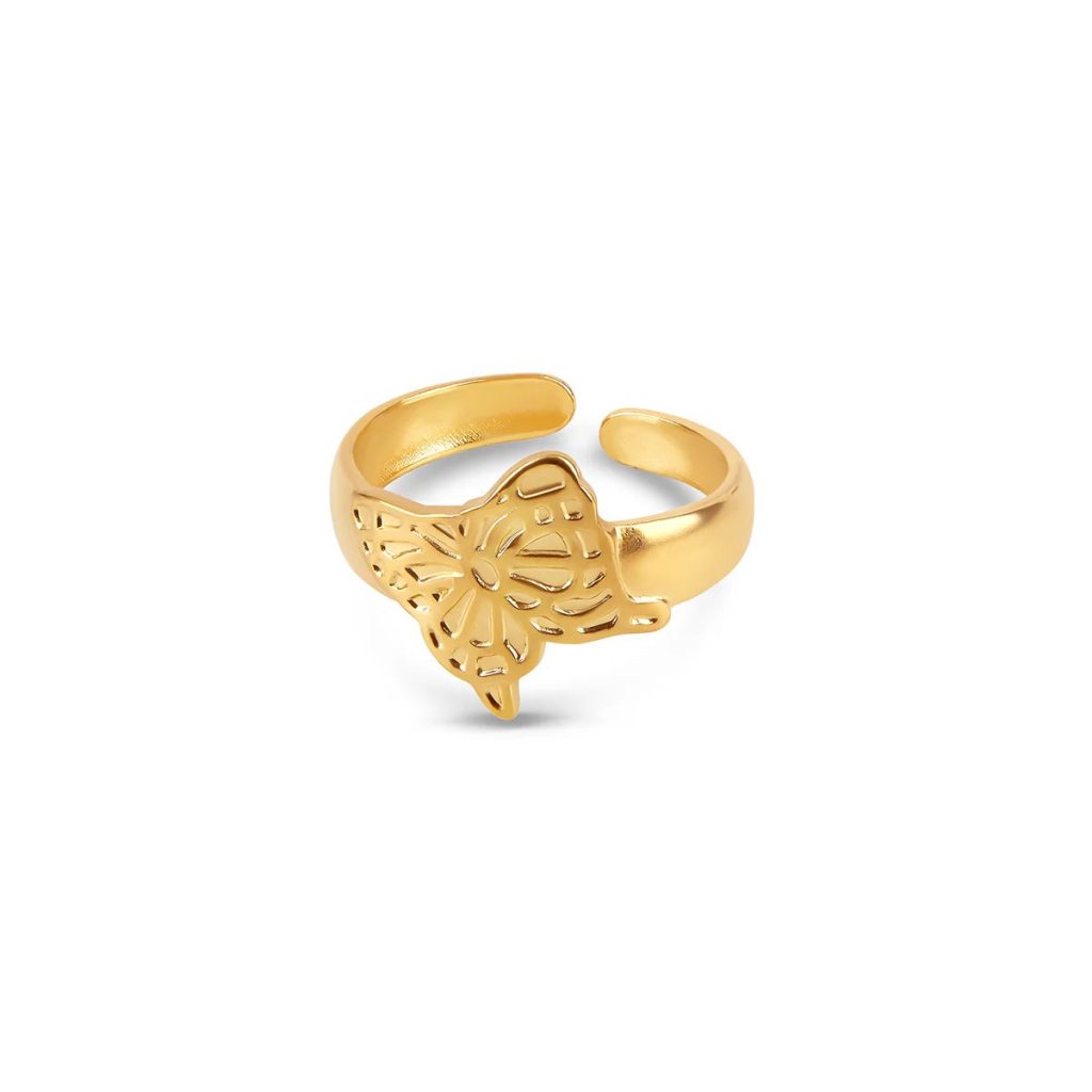 Anel Flora Ajustável Banhado em Ouro 18K