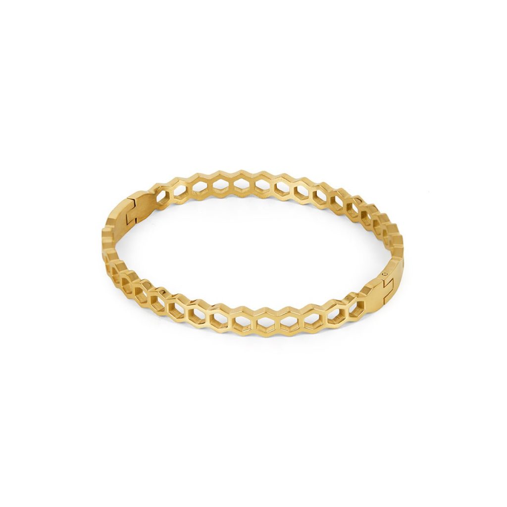 Bracelete Favo de Mel Banhado em Ouro 18K