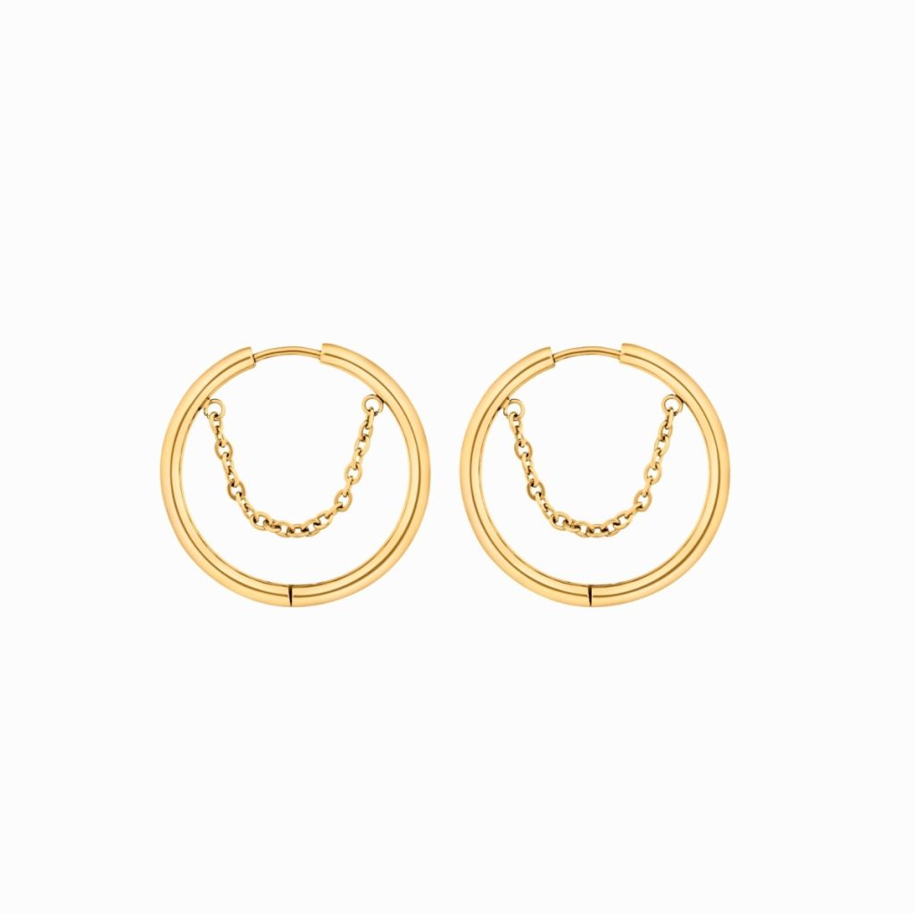 Brinco de Argola Pipa Banhado em Ouro 18K