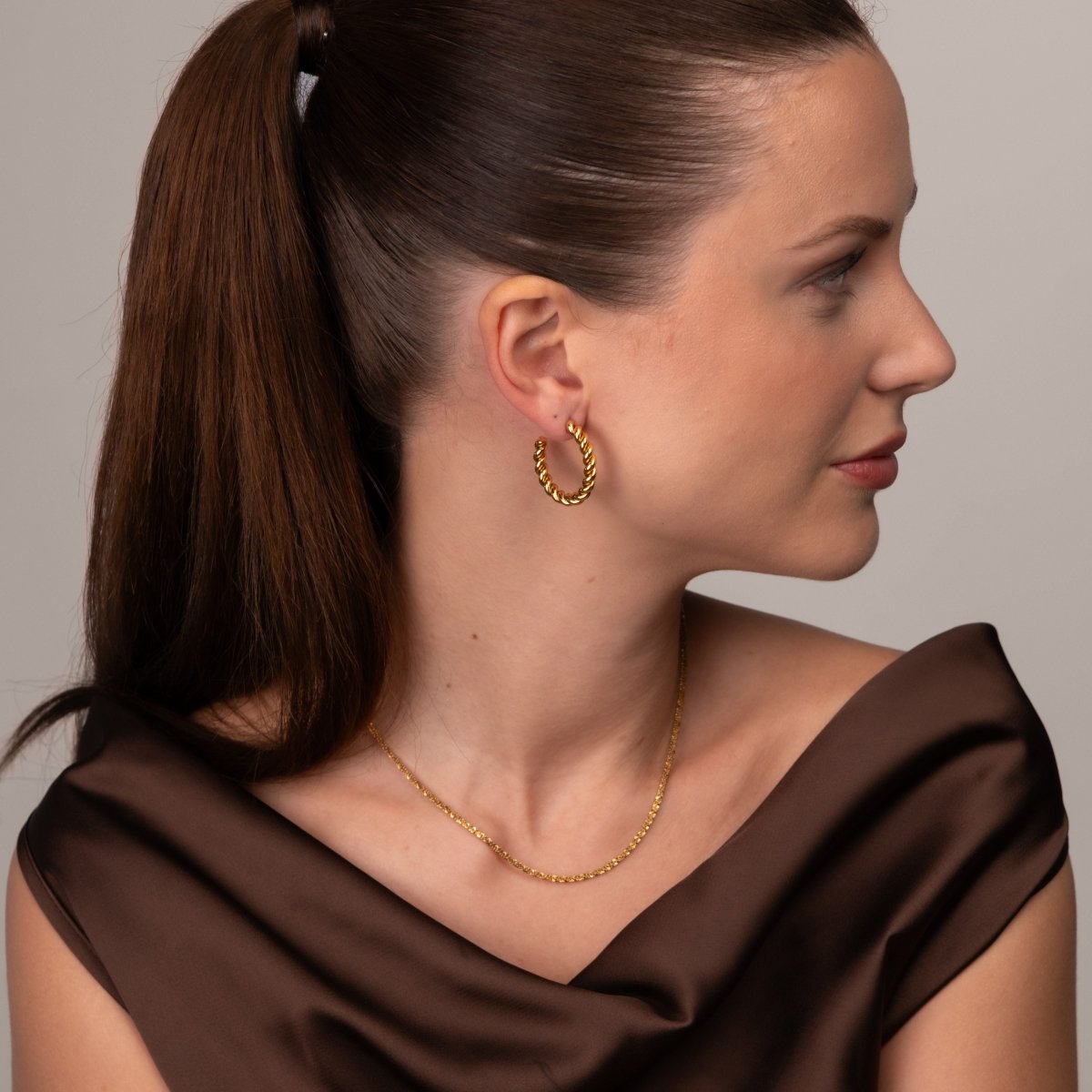 Brinco Twist Banhado em Ouro 18k