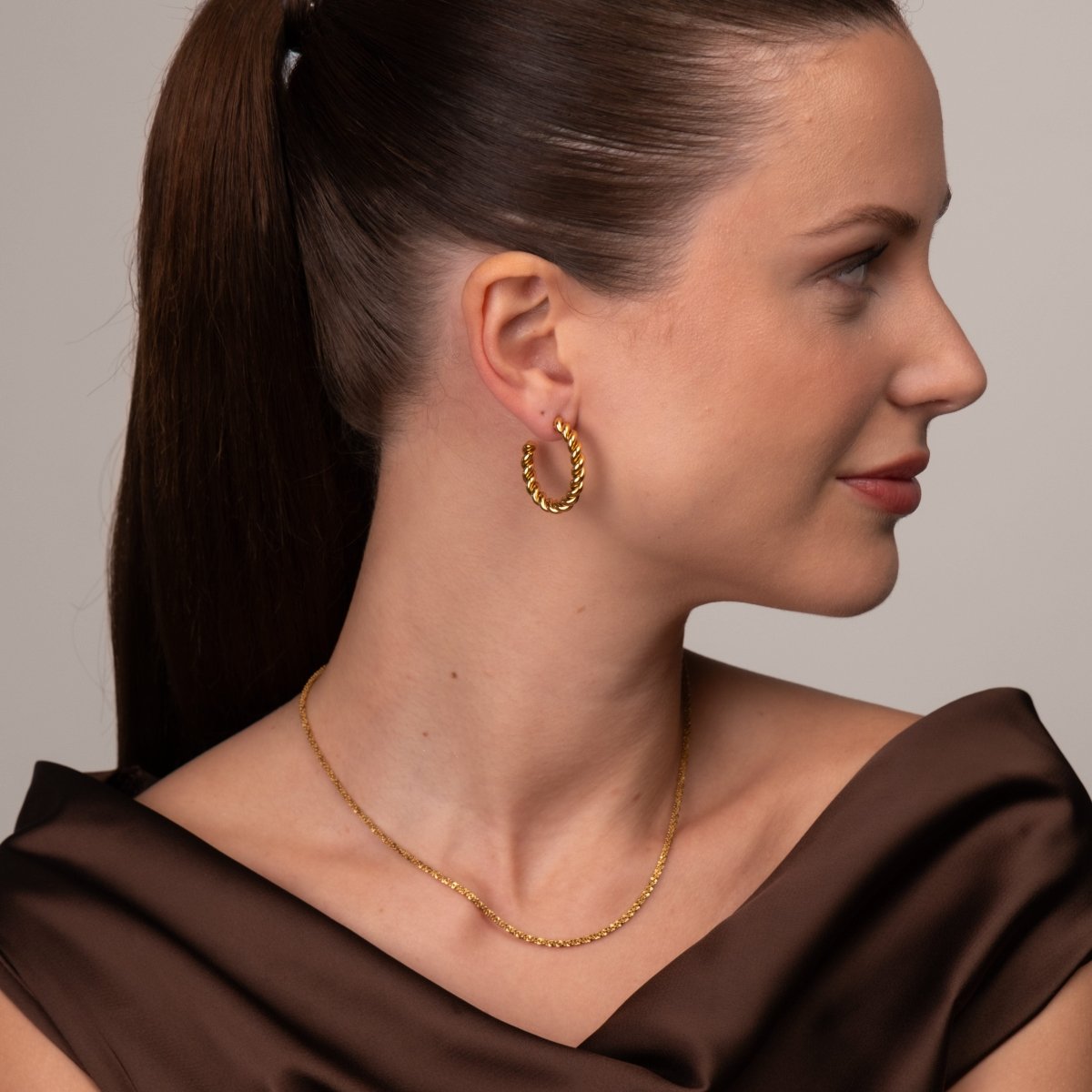 Brinco Twist Banhado em Ouro 18k
