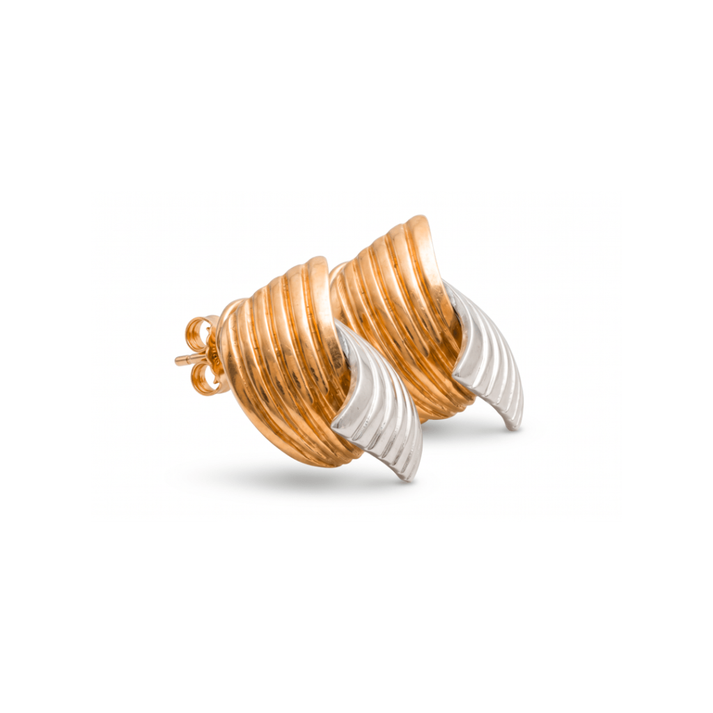 Brinco Wave Motion com Mix de Banhos Dourado e Prata