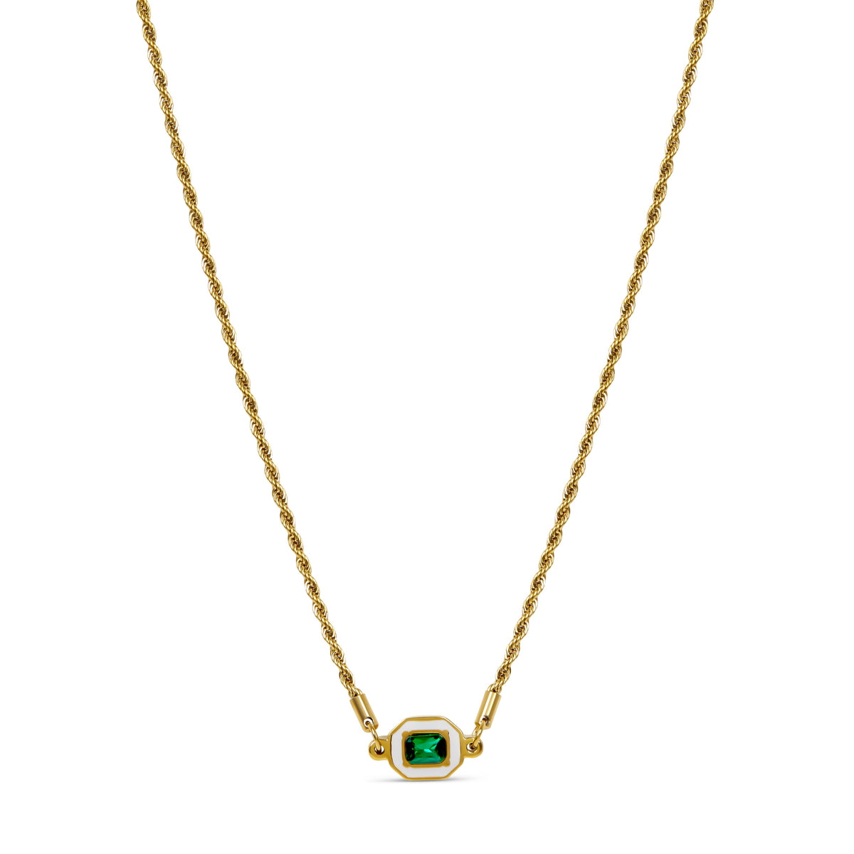 Colar Aura Esmeralda Banhado em Ouro 18K