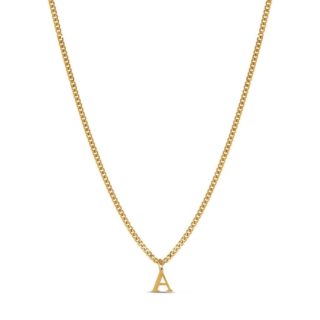 Colar Letra Inicial Chain Banhado em Ouro 18K