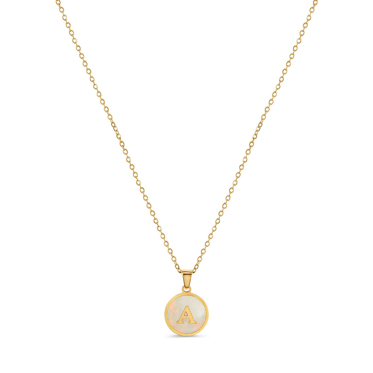 Colar Letra Inicial Marble Banhado em Ouro 18K
