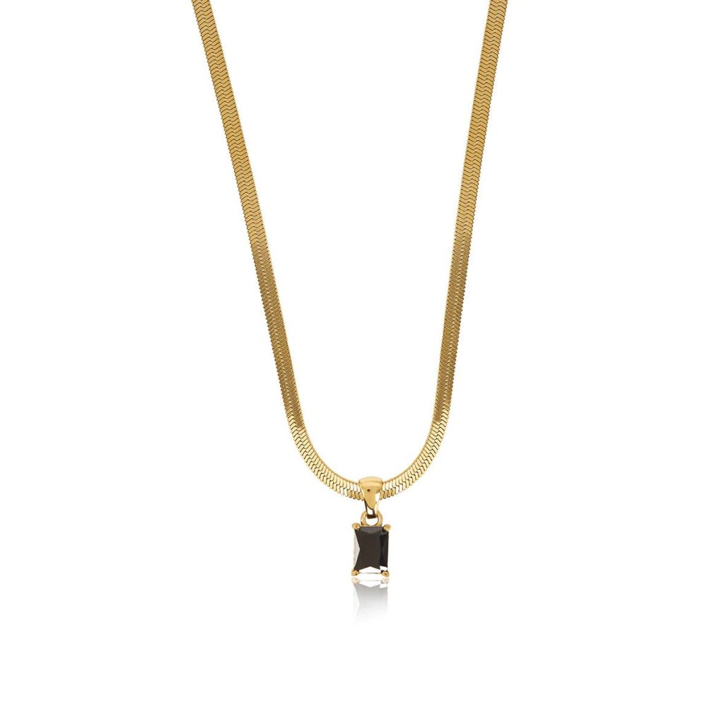 Colar Malha Pingente Riviera Banhado em Ouro 18k