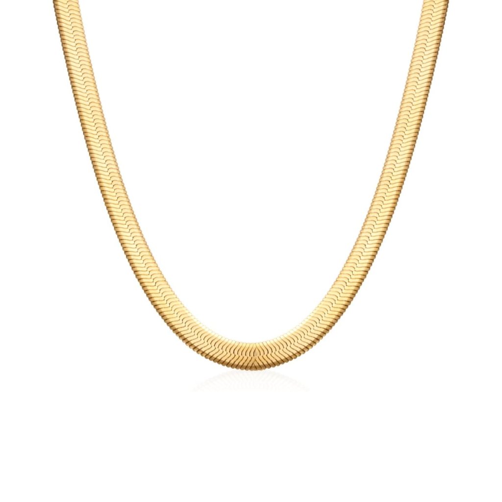Colar Malha Snake Dourado Banhado em Ouro 18K