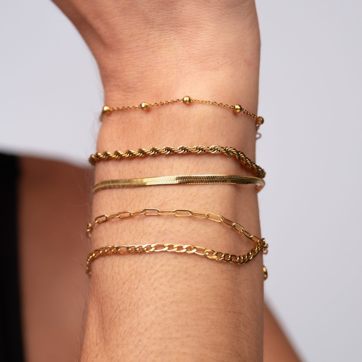 Kit Pulseiras Glamour Banhado em Ouro 18K