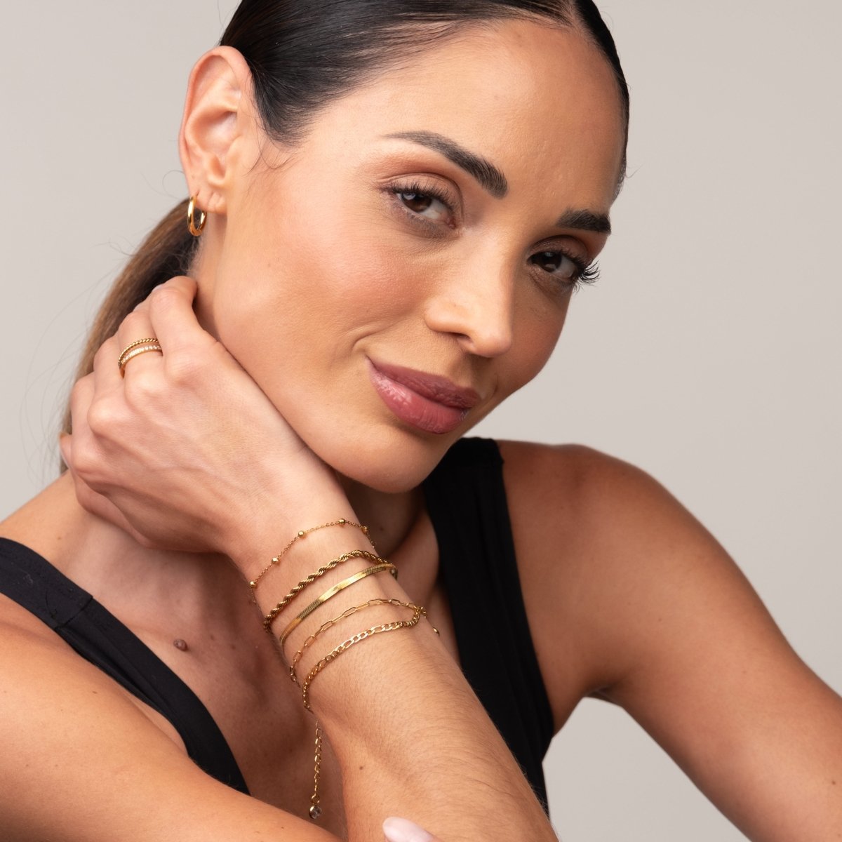 Kit Pulseiras Glamour Banhado em Ouro 18K