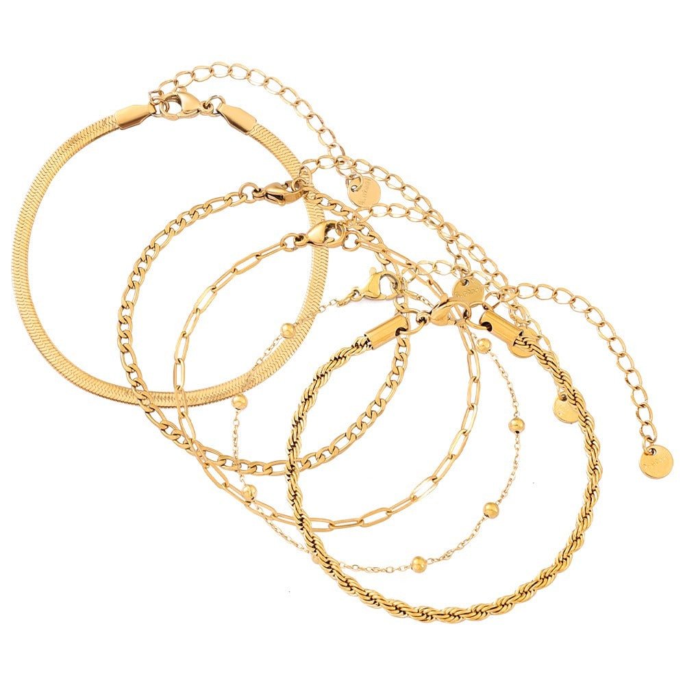 Kit Pulseiras Glamour Banhado em Ouro 18K