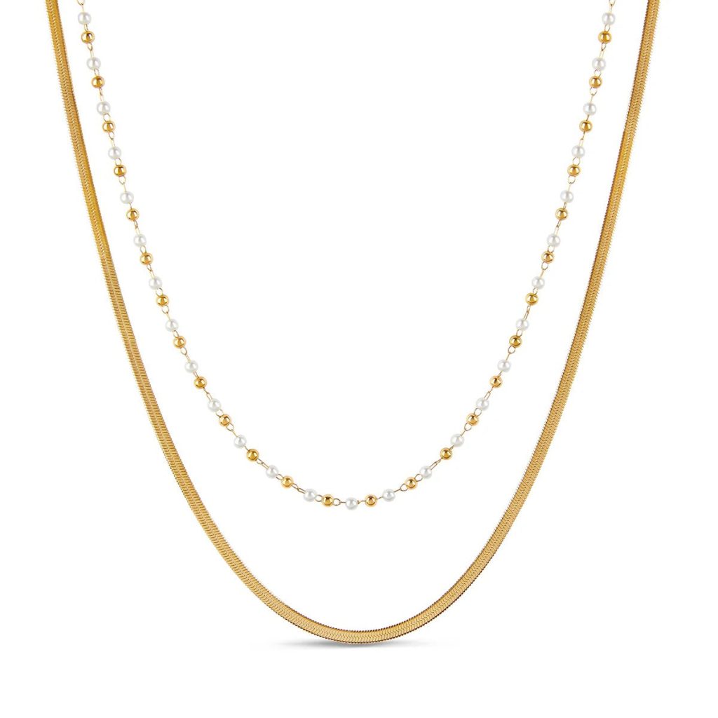 Mix de Colares Pérola Banhado em Ouro 18K