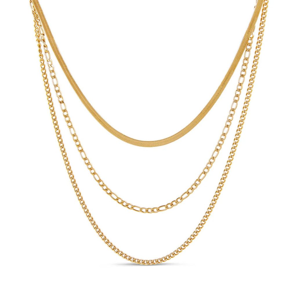 Mix de Correntes Banhado em Ouro 18k