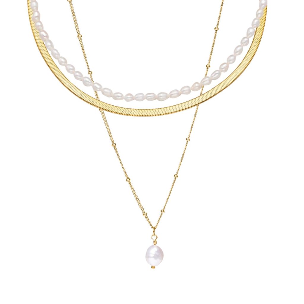 Mix Noronha Colar Triplo Banhado em Ouro 18k
