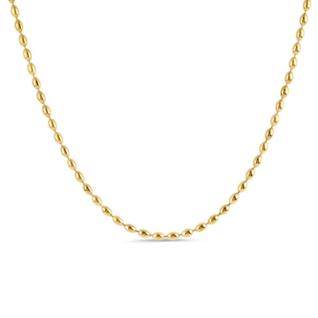 Colar Corrente Esferas Banhado em Ouro 18K