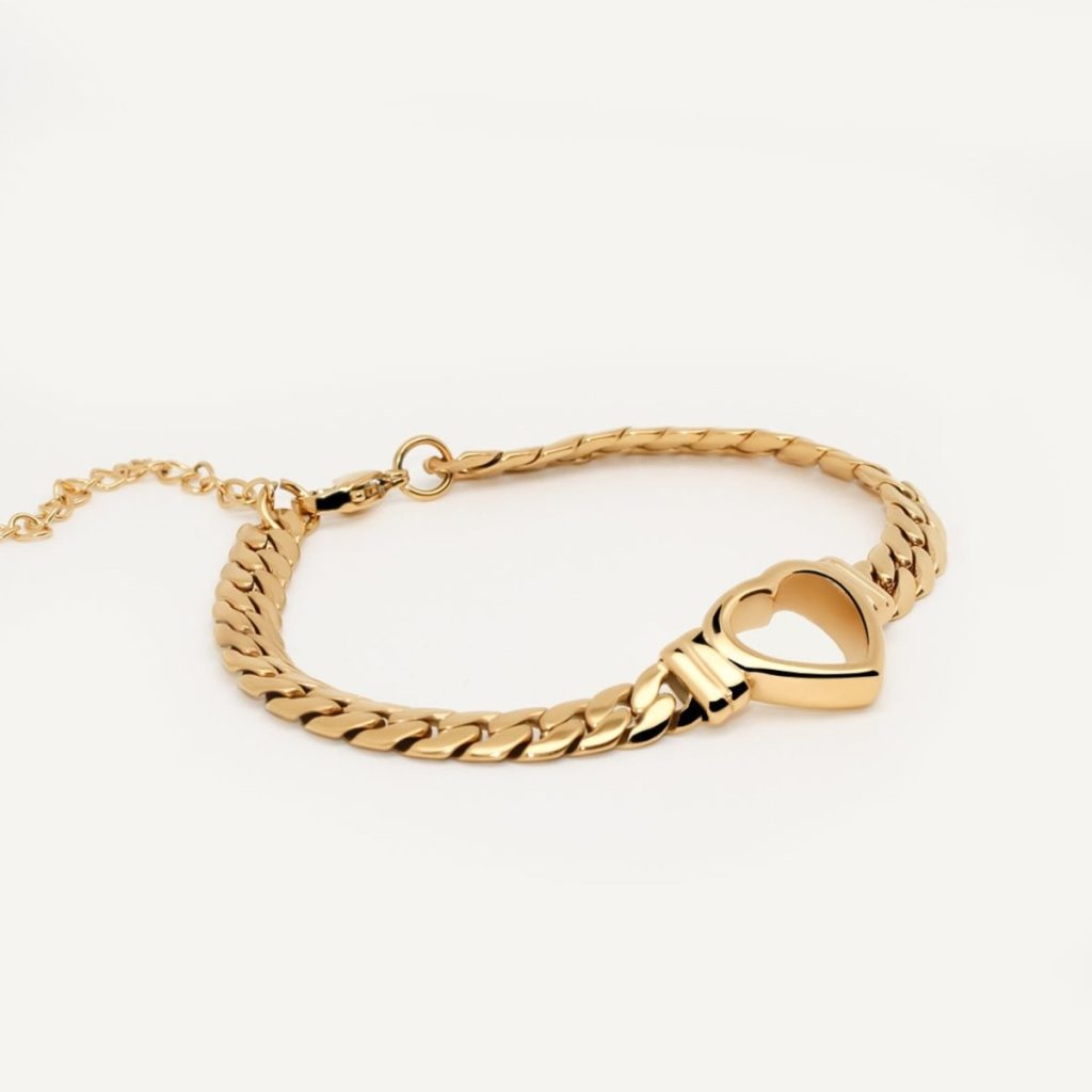 Pulseira Coração Minimalista Banhado em Ouro 18K