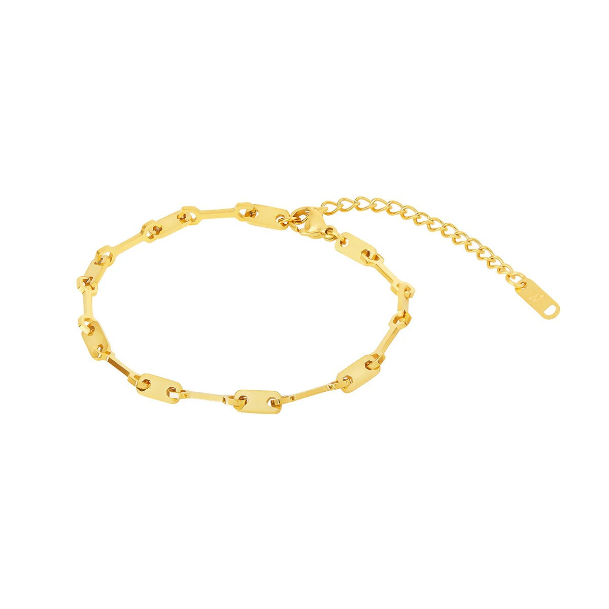 Pulseira Corrente Elos Tablet Banhada em Ouro 18K